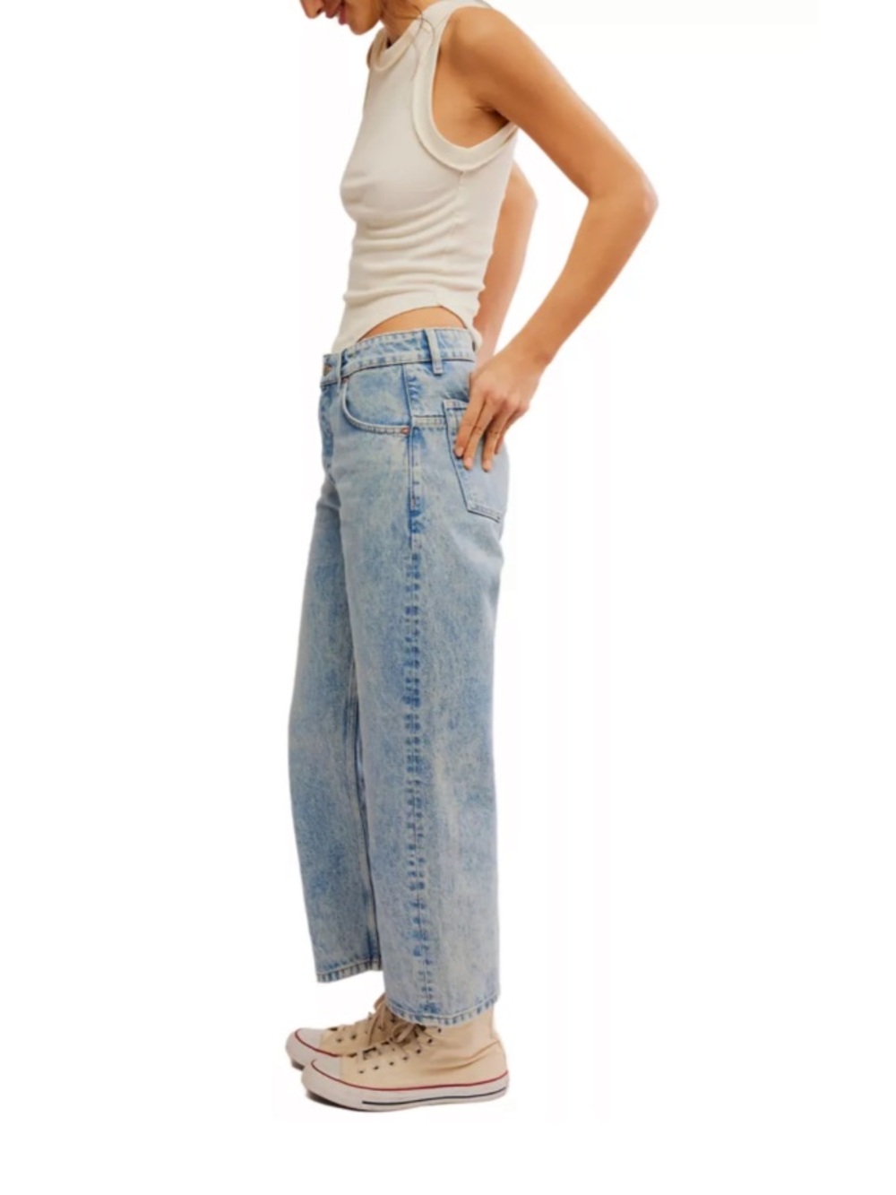 Free People We the Free Deep Trance Dropped Boyfriend Jeans - Picture 3 of 9